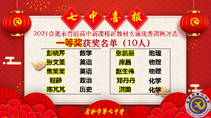 熱烈祝賀合肥七中榮獲新課程新教材41項(xiàng)優(yōu)秀課例獎(jiǎng)項(xiàng)(圖2) 熱烈祝賀合肥七中榮獲新課程新教材41項(xiàng)優(yōu)秀課例獎(jiǎng)項(xiàng)(圖2)