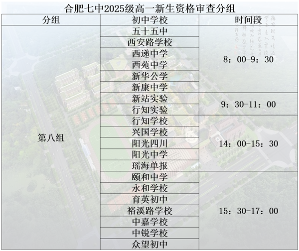 合肥七中2025級(jí)高一新生錄取通知發(fā)放及資格審查通知(圖8)